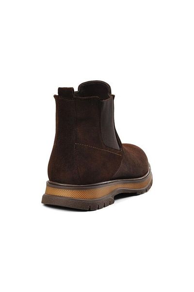 Fosco Brown Suede Genuine Leather Men's Chelsea Boots