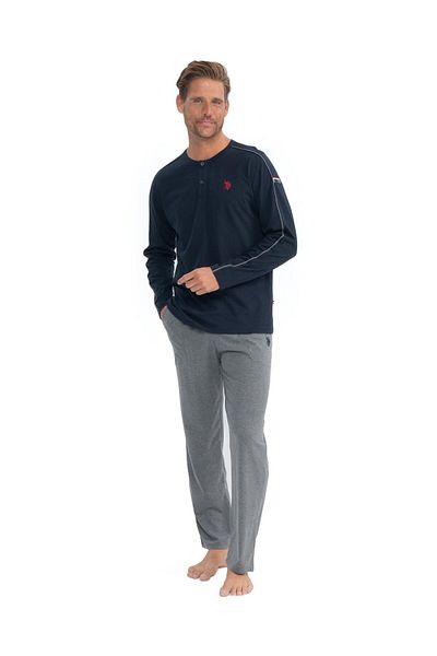 U.S. Polo Assn. Ανδρικό Σετ Πυτζάμες Στρογγυλό γιακά Navy Blue