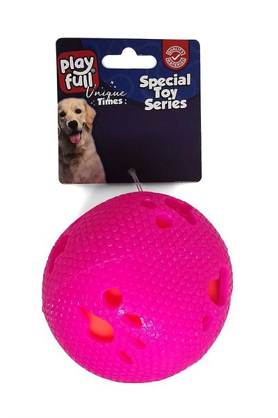 PLAYFULL Singing Paw Patterned Plastic Ball Dog Toy 7.5 Cm