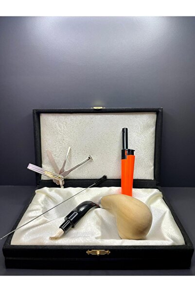 Pipsan Özel Kutulu Orijinal Ardıç Ağacı Pipo Set (Pipo Çakmağı, Pipo Kaşığı, Temizleme Aparatı)