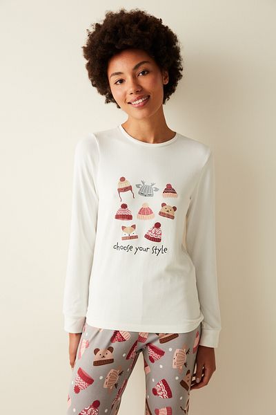 Penti Beret Patterned Thermal Pajama Set