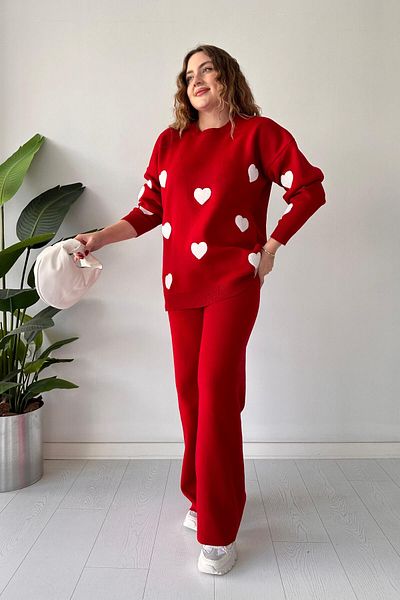 MaziButik Red Suit - Heart Pants