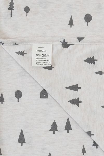 Boumini 80X80 cm Beige Baby Blanket - 100% Cotton, Double Layer, Pine Forest