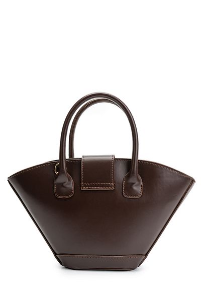 Golden Women's Shoulder Bag - Asymmetrical Cut, Brown