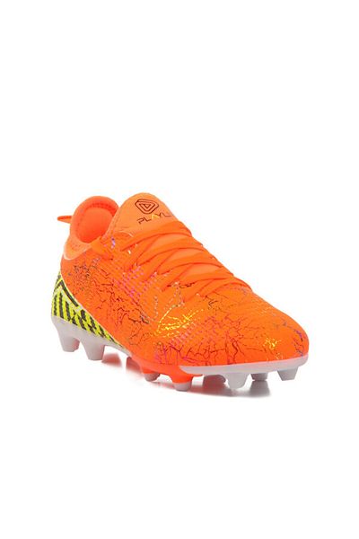 Aspor Orange Faux Leather Children's Football Shoes