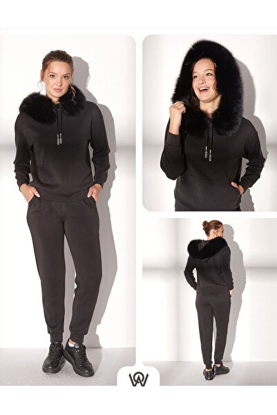 Of White KÜRKLÜ EŞOFMAN TAKIM SEYYAR KÜRKLÜ