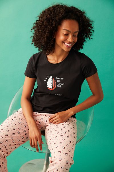 Penti Multicolored Touch Yanarsın Pajama Set- Sensual Things Collection
