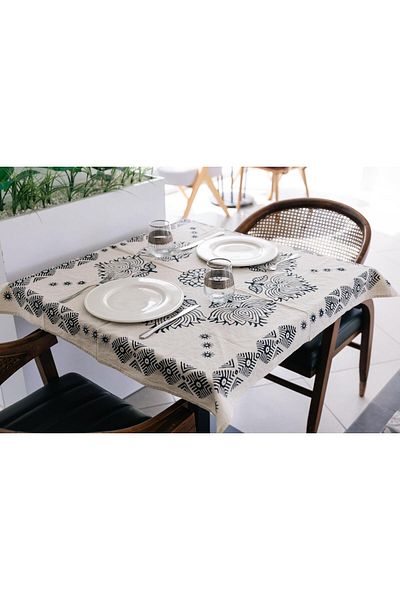 Anadolia Globe Root Paint Stone Print Tablecloth