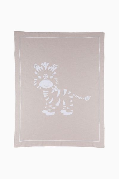 Boumini Baby Knitwear Blanket Double Sided Cream Zebra 80x80 Cm