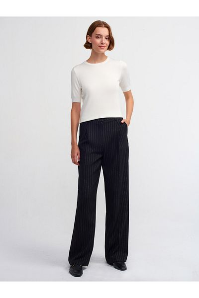 Dilvin Crew Neck Buttoned Back Short Sleeve Sweater