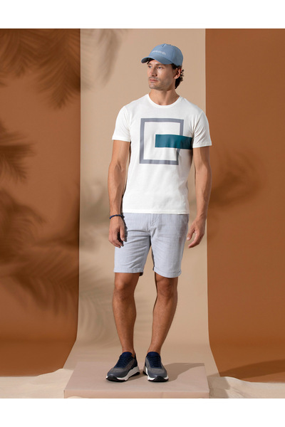 Pierre Cardin تي شيرت أخضر بقصة ضيقة وياقة دائرية 50264192-VR055