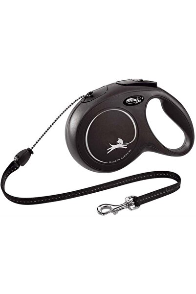 Flexi New Classic Otomatik Siyah İp Gezdirme Medium 8 Mt