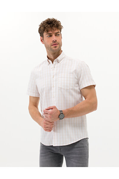 Pierre Cardin Beige Regular Fit Short Sleeve Shirt 50266589-Vr011