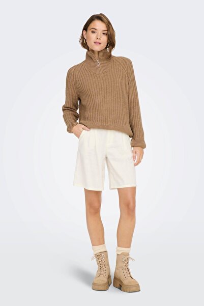 ONLY Onlcaro Hw Wide Linen Bl Shorts Cc Tlr Ecru
