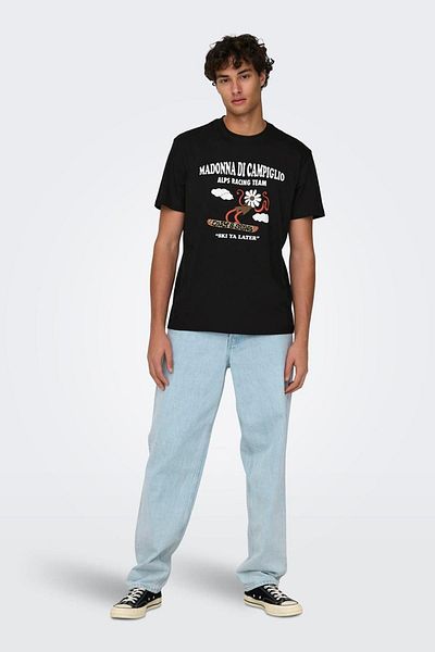 Only & Sons Μαύρο Onslogan Life Reg Funny SS Tee - 22028178