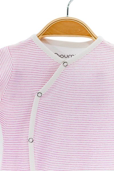 Boumini Baby Rompers Pink Striped Jumpsuit with Booties
