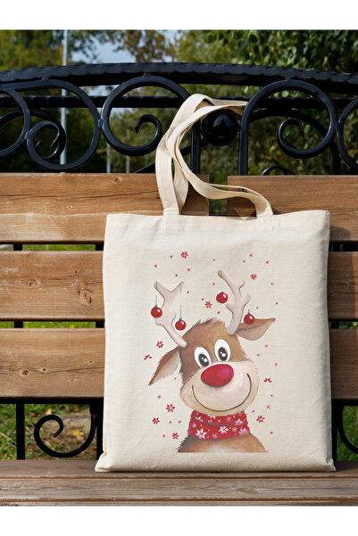 Cemira Κουτί δώρου για ελάφια Πρωτοχρονιάς και Χριστουγέννων - υφασμάτινη τσάντα Yeniyılçanta και Tote Bag