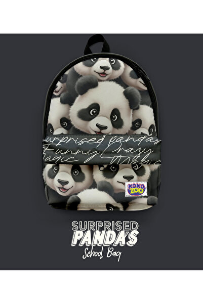 Kokopatik Surprised Panda - حقيبة مدرسية وحضانة منقوشة