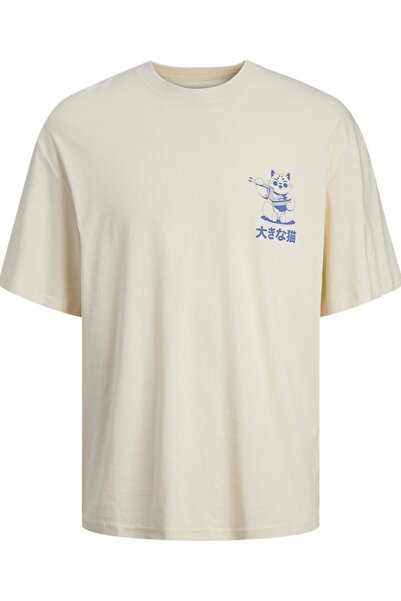 Jack & Jones JACK&JONES JORTOKYO MARKET TEE SS CREW ΚΑΡΔΙΑ TG LN 12256932 ΚΡΕΜΑ