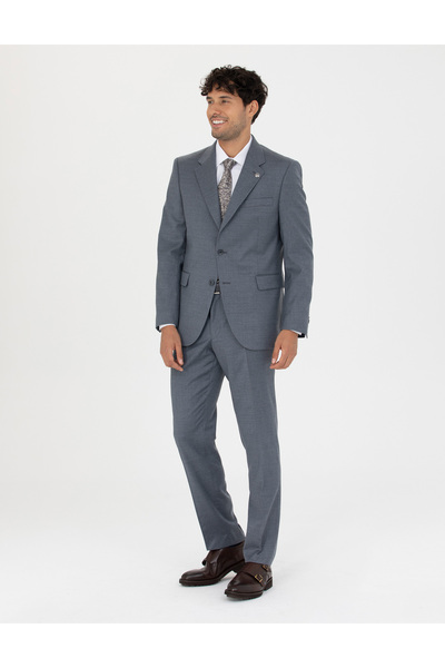 Pierre Cardin %100 Yün Mavi Slim Fit Takım Elbise 50272759-VR032