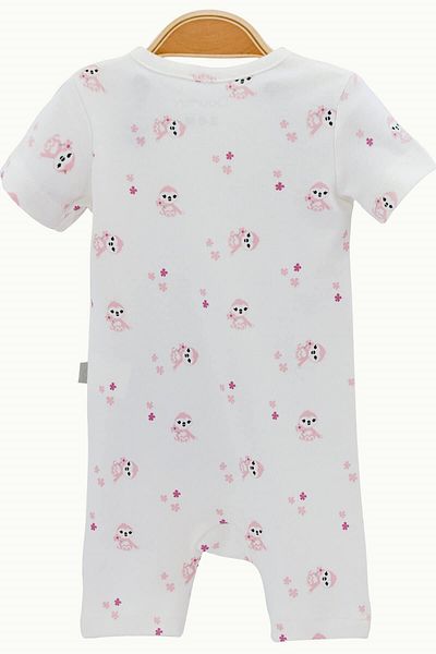 Boumini Cotton Short Sleeve Shorts Baby Jumpsuit Pink Miskin