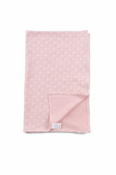 Boumini 100x100 Cm Multi-Purpose Cotton Baby Blanket and Pouch Set with Pink Leaves