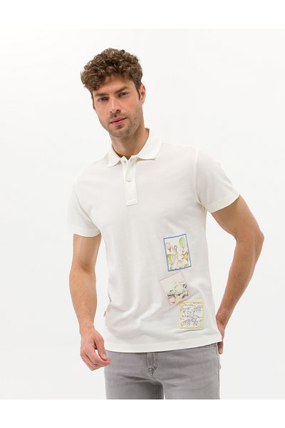 Pierre Cardin Ecru Printed Crew Neck T-Shirt 50264195-Vr019