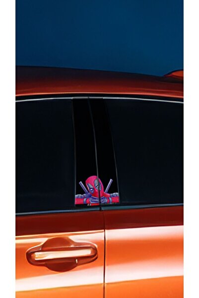 Hobi Butik Araç Kapı Direk Kaplama Folyosu Deadpool Desenli (SAĞ SOL TAKIM) (2 ADET) - 22x50 Cm