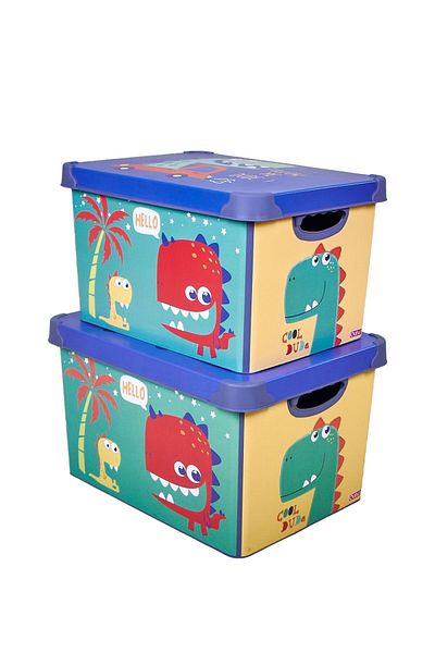 QUTU Style Box Dude 2x17 Liter Decorative Toy Box Set