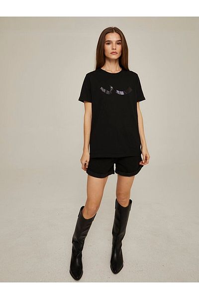 Ltb Black T-shirt with Shiny Logo