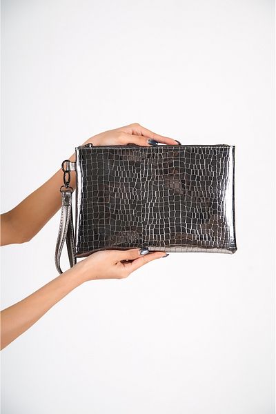 Capone Outfitters Mirrored Crocodile Patterned Paris Women's Clutch Bag