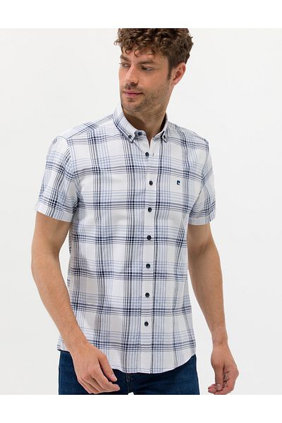 Pierre Cardin Navy Blue Regular Fit Short Sleeve Shirt 50272370-Vr033