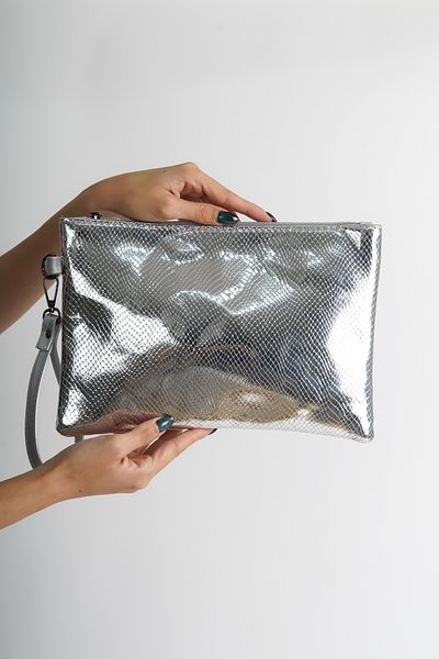 Capone Outfitters Paris Damen Clutch Portfolio Silber Tasche