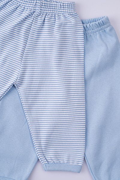 Uygun Bebe 2-Piece 100% Cotton Baby Pants Without Booties Blue