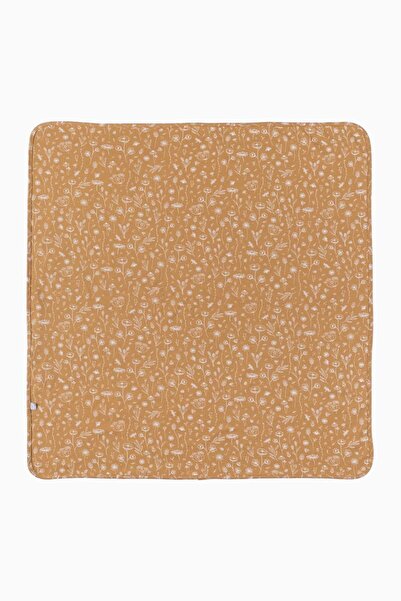 Boumini 80X80 cm 100% Cotton Double Layer Baby Blanket Spring Floral Mustard