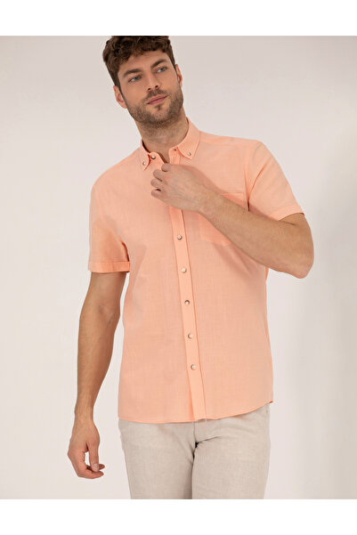 Pierre Cardin Помаранчева сорочка з короткими рукавами Regular Fit 50268184-VR051