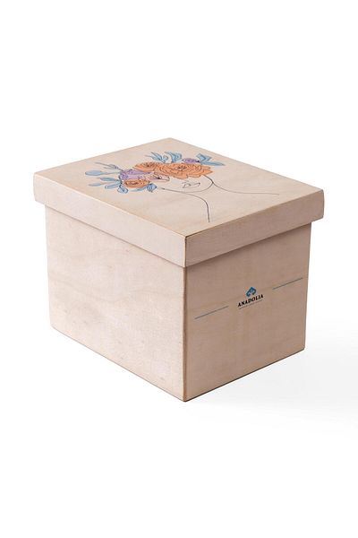 Anadolia Medium Size Decorative Wooden Box with Lid Special for Women's Day