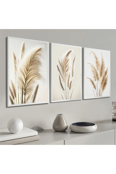 EMYA HOME Pictură pe pânză cu pene cu cadru din lemn