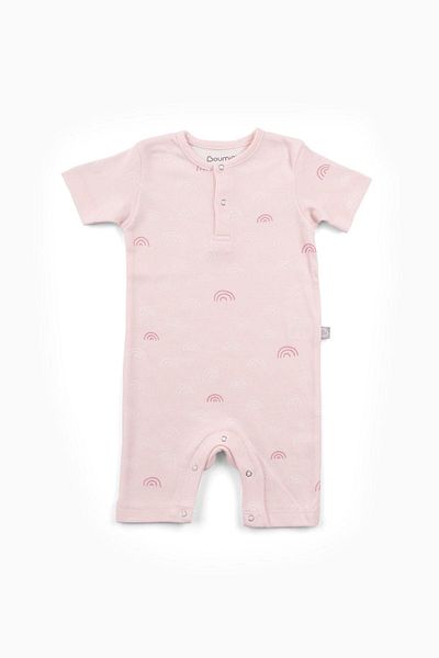 Boumini Cotton Short Sleeve Shorts Cotton White/Pink