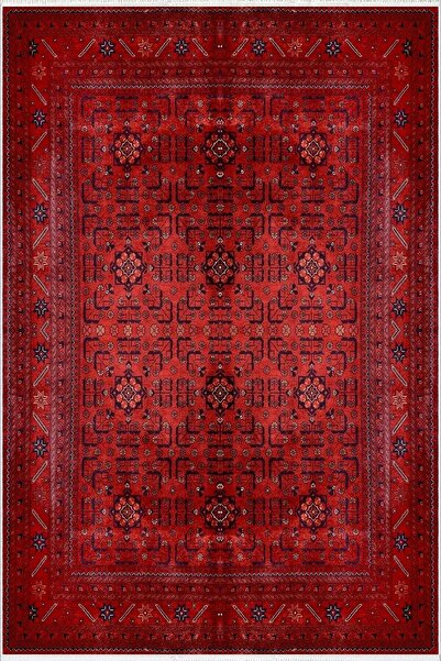 10 Post Online Claret Red Non-Slip Based and Washable Thin Digital Printed Runner Carpet