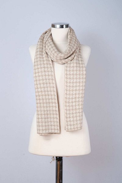 Sebir Moda Houndstooth Patterned Knitwear Scarf