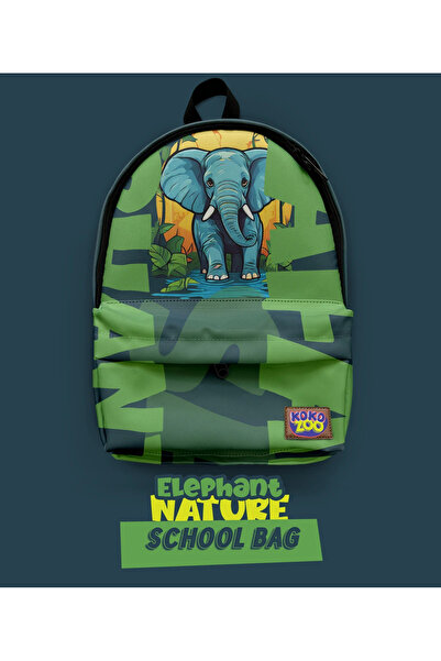Kokopatik الفيل - حقيبة مدرسية وحضانة منقوشة