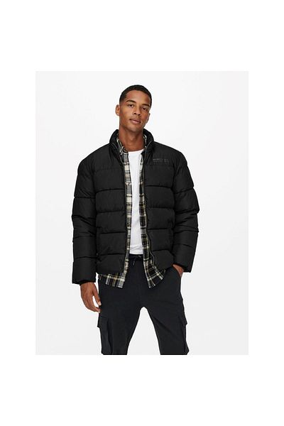 Only & Sons Onsmelvin Black Puffer Jacket - Otw Vd Model