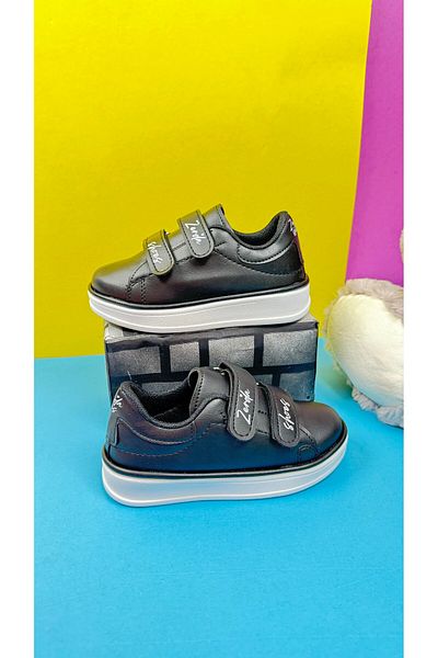 İmerShoes Černobílé chlapecké a dívčí tenisky – silná podrážka na suchý zip, pohodlná lehká 525pf