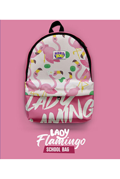 Kokopatik ليدي فلامينجو - حقيبة مدرسية وحضانة منقوشة
