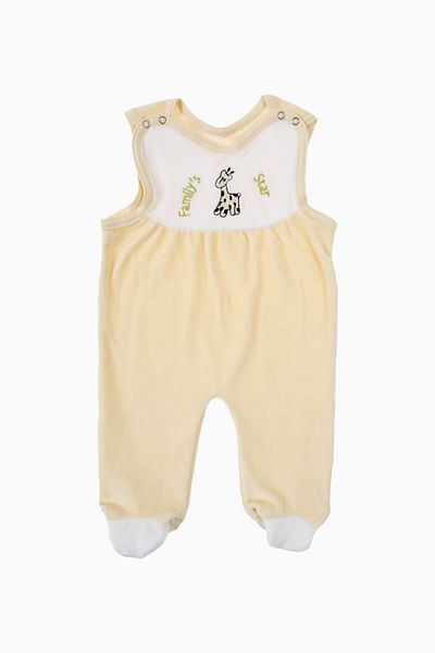 Uygun Bebe Premature Velvet Baby Onesie Newborn Hospital Exit Salopet Yellow