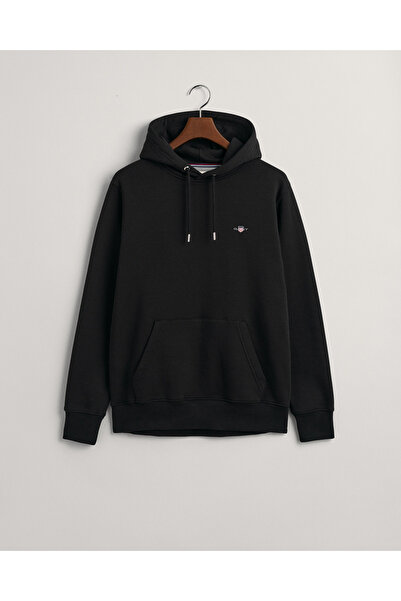 Gant Men's Black Regular Fit Hooded Sweatshirt