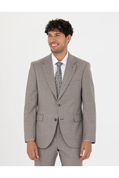 Pierre Cardin %100 Yün Açık Kahverengi Slim Fit Takım Elbise 50272759-VR002