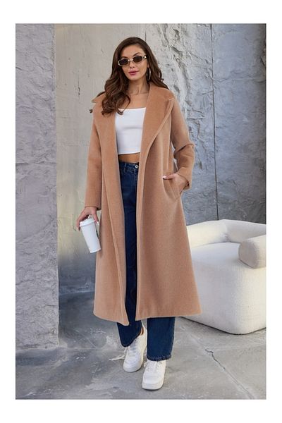 Elif Özbey Butik Palton cu curea Camel
