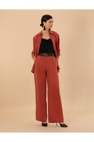 Pierre Cardin Tile Cupro Textured Wide Leg Trousers 50273100 -Vr031